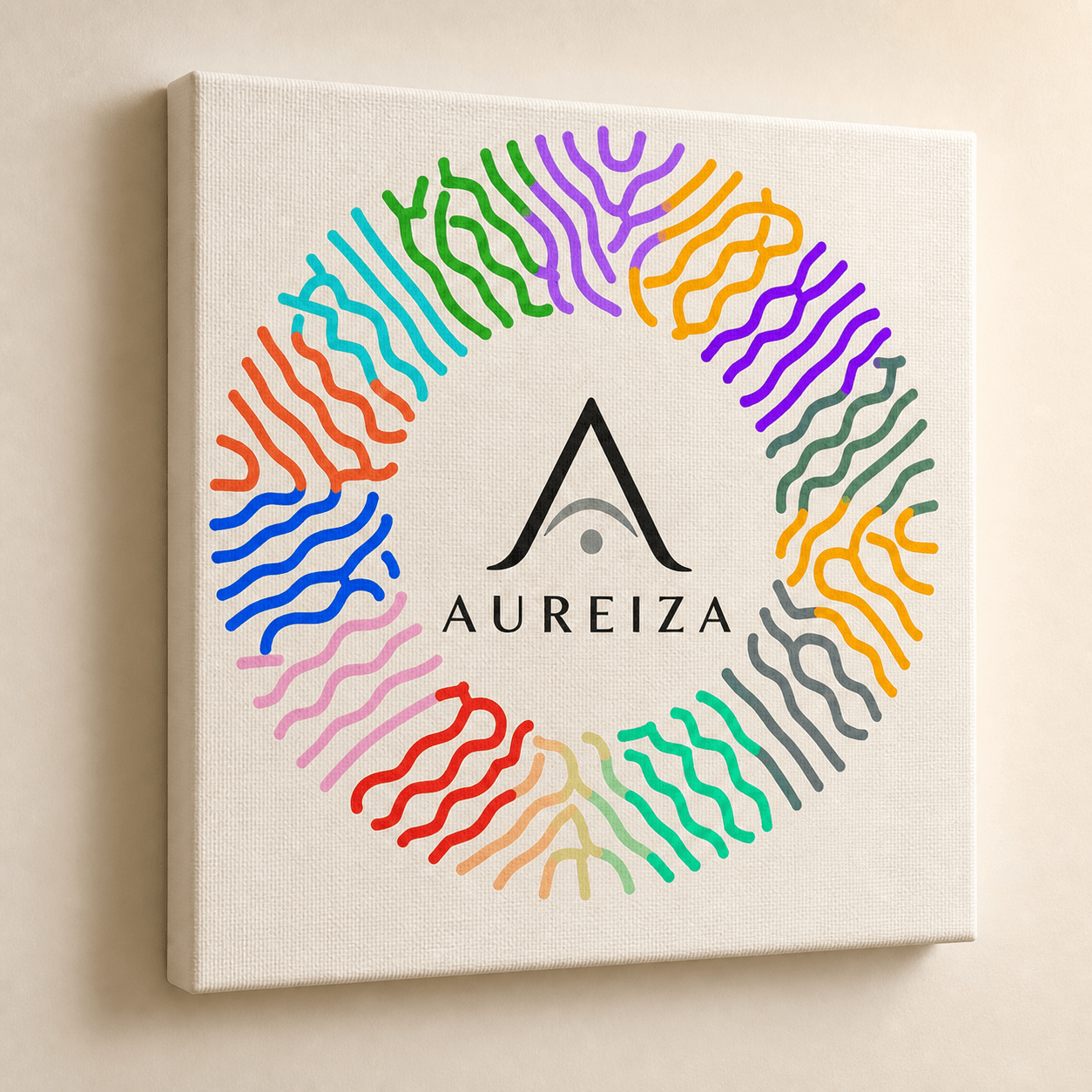 Canvas da parete con Aura Code AUREIZA stampata