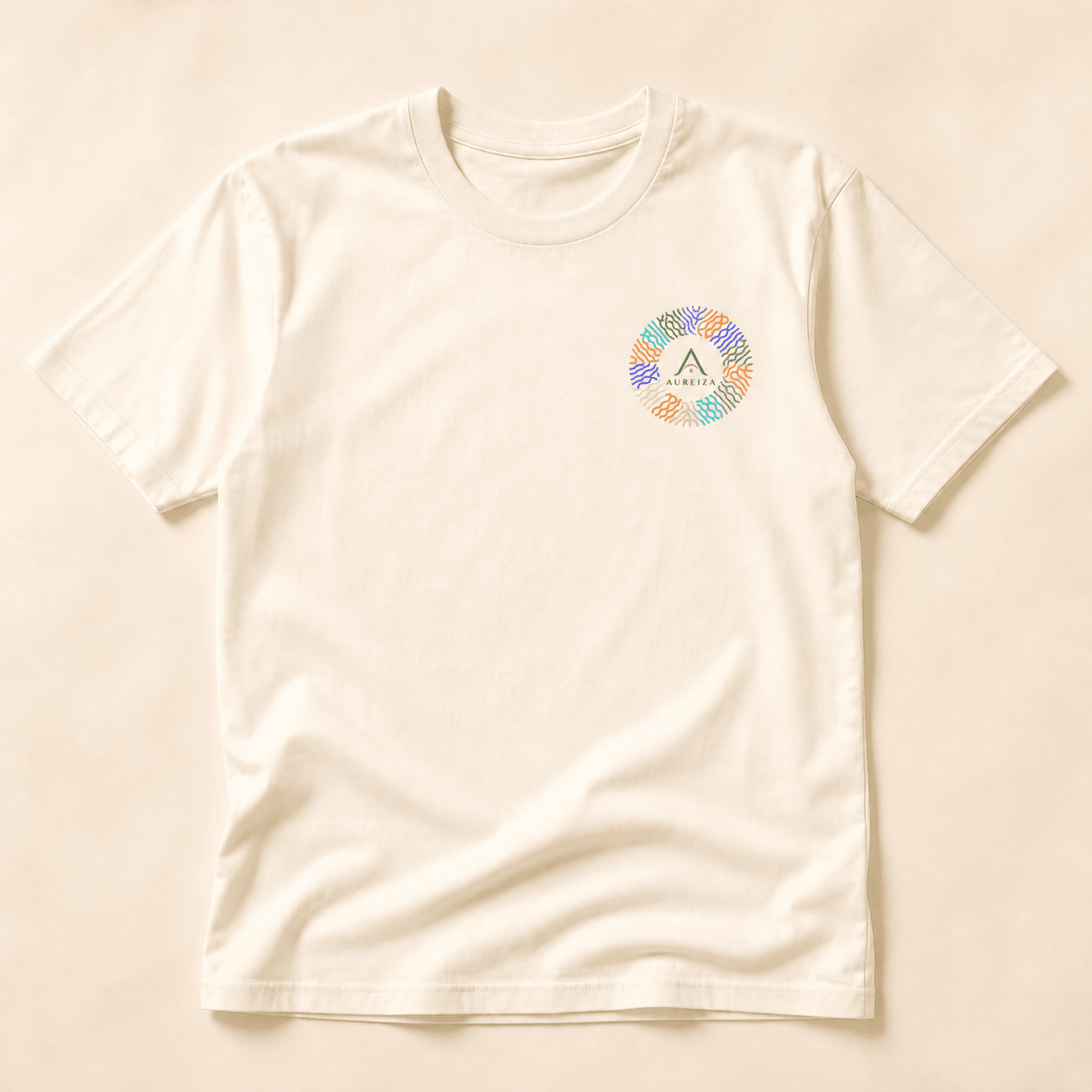 T-shirt in cotone con Aura Code AUREIZA stampata